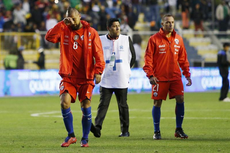 Marcelo Díaz y Arturo Vidal en la Selección Chilena - Créditos: Photosport