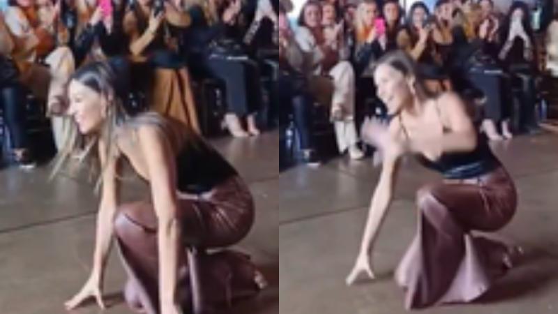 X - Pampita se cae en desfile de moda