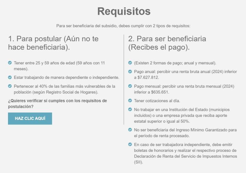 Sence - Bono Mujer Trabajadora