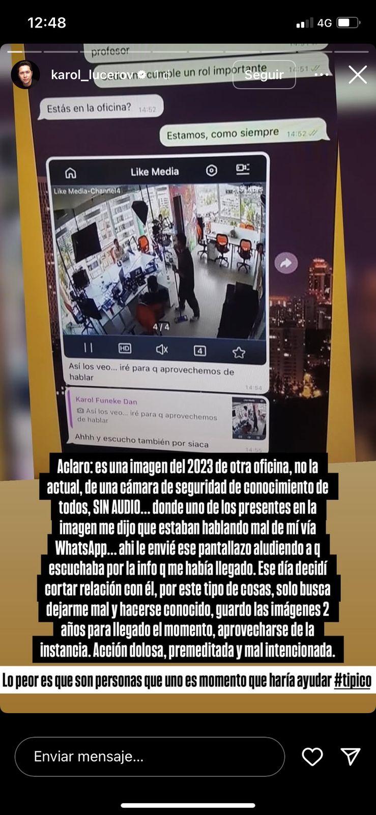 "Qué miedo trabajar así": Ex socio acusa que Karol Lucero vigilaba a colaboradores con cámaras sin consentimiento