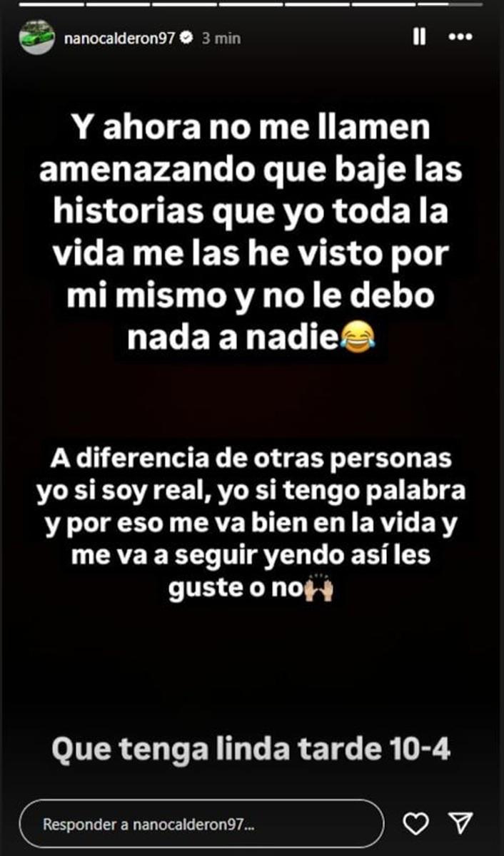 Instagram - Dichos de Nano Calderón tras filtración de Raquel Calderón sobre Pangal Andrade
