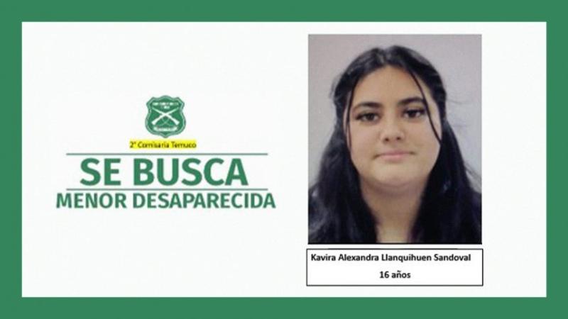Carabineros - Kavira Llanquihuen, adolescente desaparecida