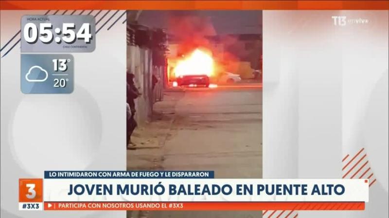 Joven muere tras ser baleado en la vía pública en Puente Alto: Atacantes quemaron un auto al huir
