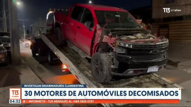 Desbaratan desarmaduría ilegal en San Bernardo: Comercializaban partes de vehículos robados