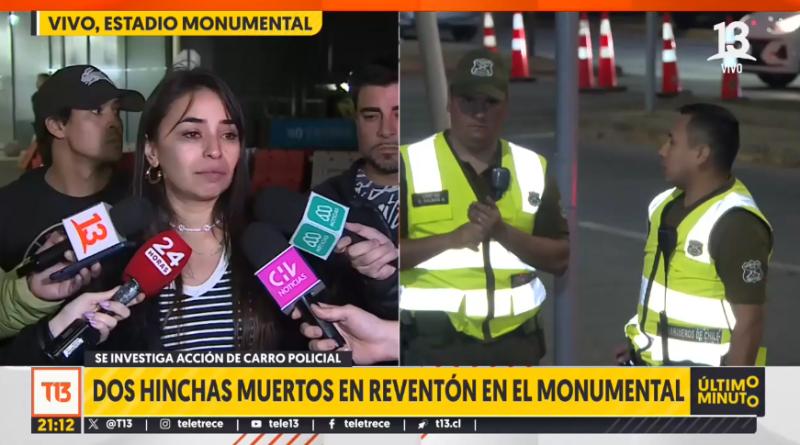 Bárbara Pérez, hermana de joven fallecida antes del partido de Colo Colo - Créditos: T13