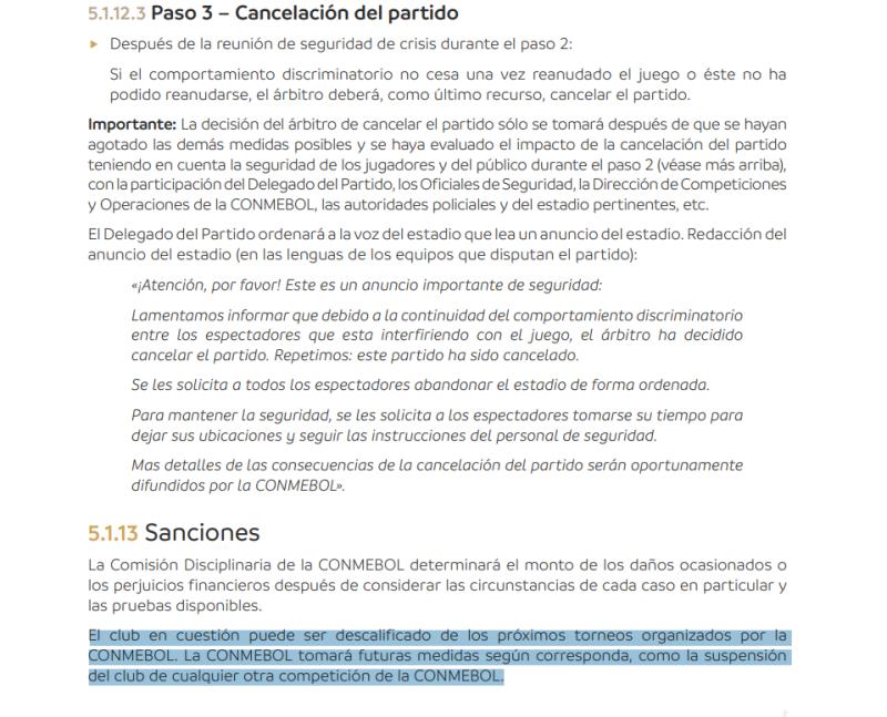 Sanciones de Conmebol que podría arriesgar Colo Colo - Créditos: Captura