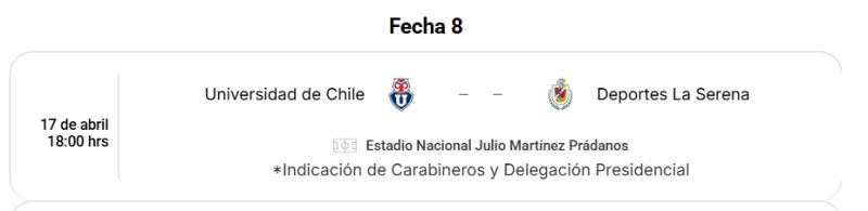 Partido de U de Chile sufrió reprogramación a un día de que se dispute - Créditos: Campeonato Chileno