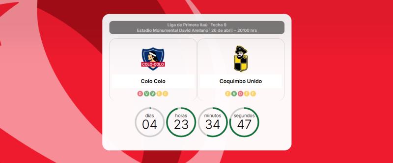 Partido de Colo Colo está programado para las 20:00 horas - Créditos: Captura Campeonatochileno.cl