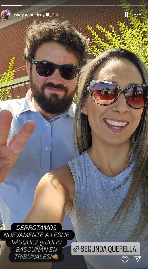 Cindy Nahuelcoy vencer a Julio Bascuñán en tribunales - Créditos: @cindy.nahuelcoy