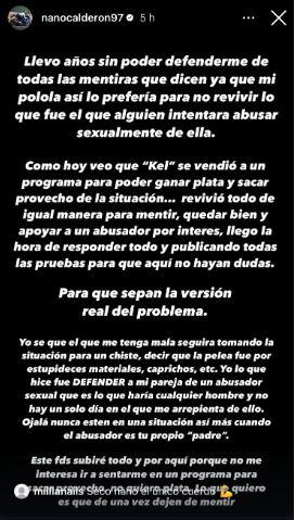 Declaraciones de Nano Calderón - IG
