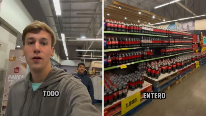 Captura - Pasillo casi completo de Coca Cola y Pepsi fue uno de los detalles que resaltó el español