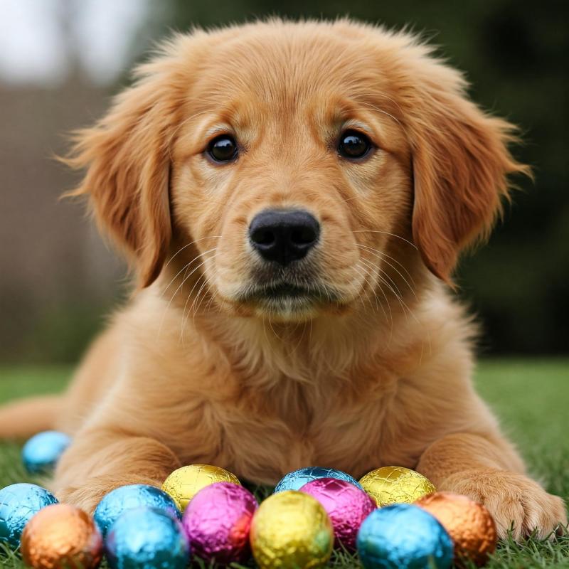 Un perro y huevos de chocolate - IA Gemini T13