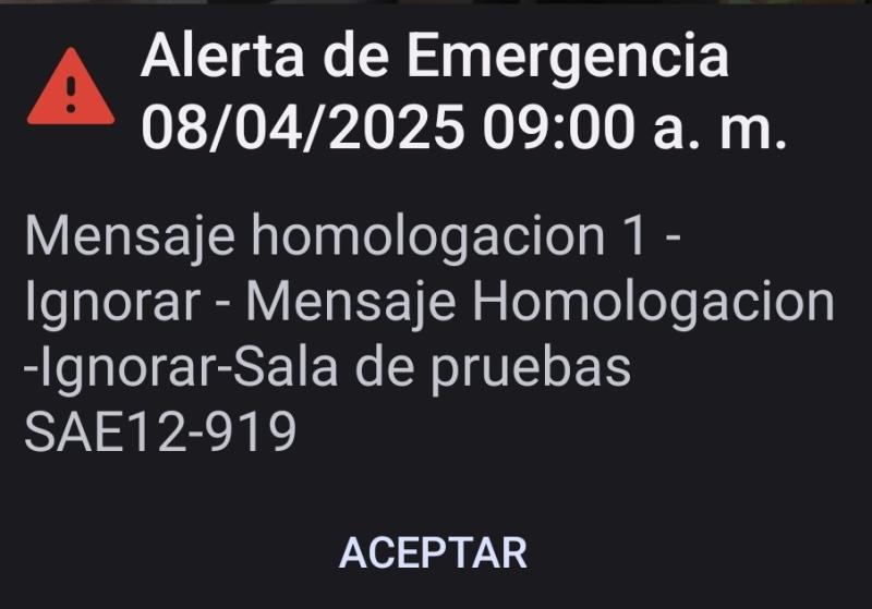 X - "Mensaje de homologación"