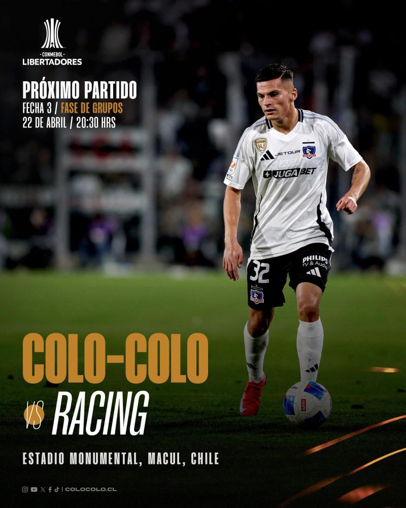 El Cacique recibe a Racing Club de Argentina - Colo Colo