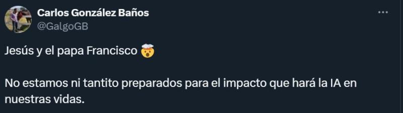 Captura - Reacción por video creado con IA del Papa Francisco