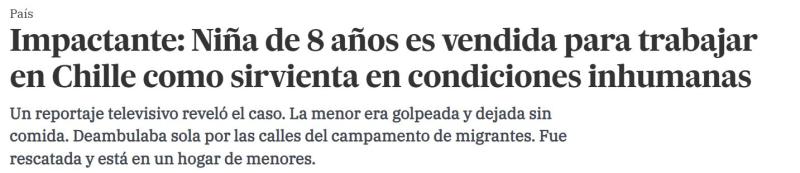 El Día - Así reaccionó la prensa internacional a caso de niña boliviana en Rengo