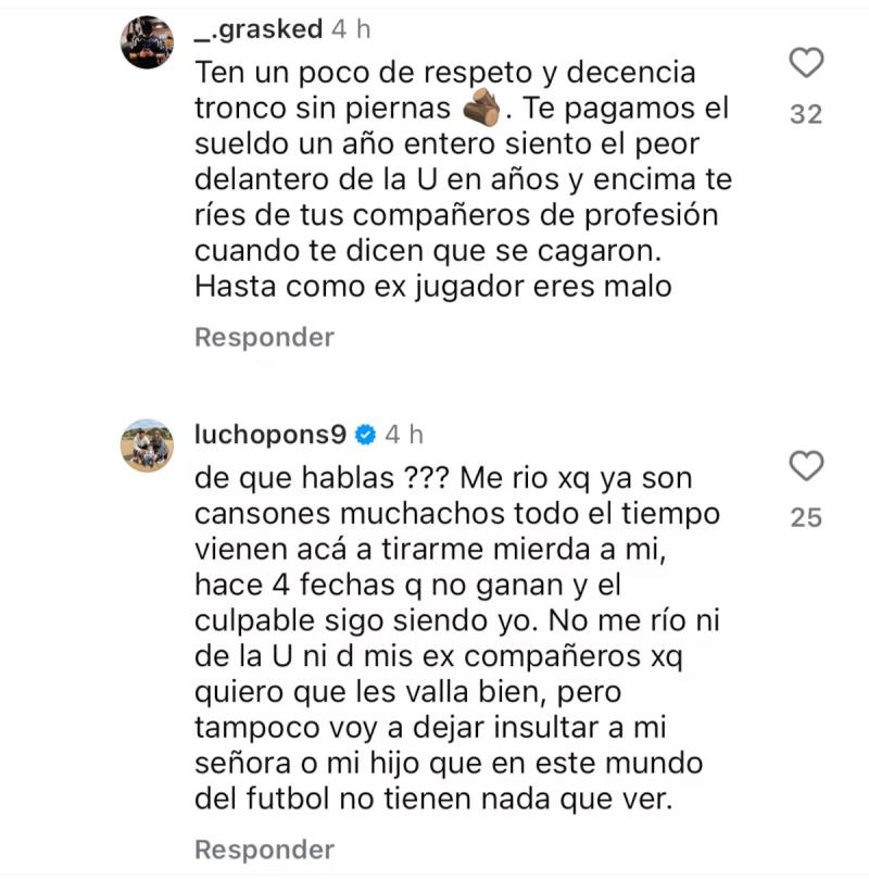Instagram - Así fue el tenso cruce de Luciano Pons con hinchas de U de Chile