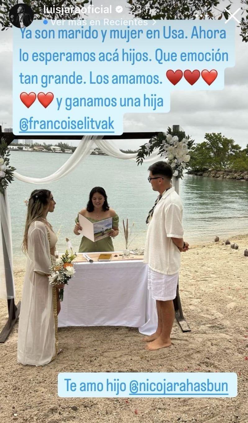 Instagram - Hijo de Luis Jara se casó
