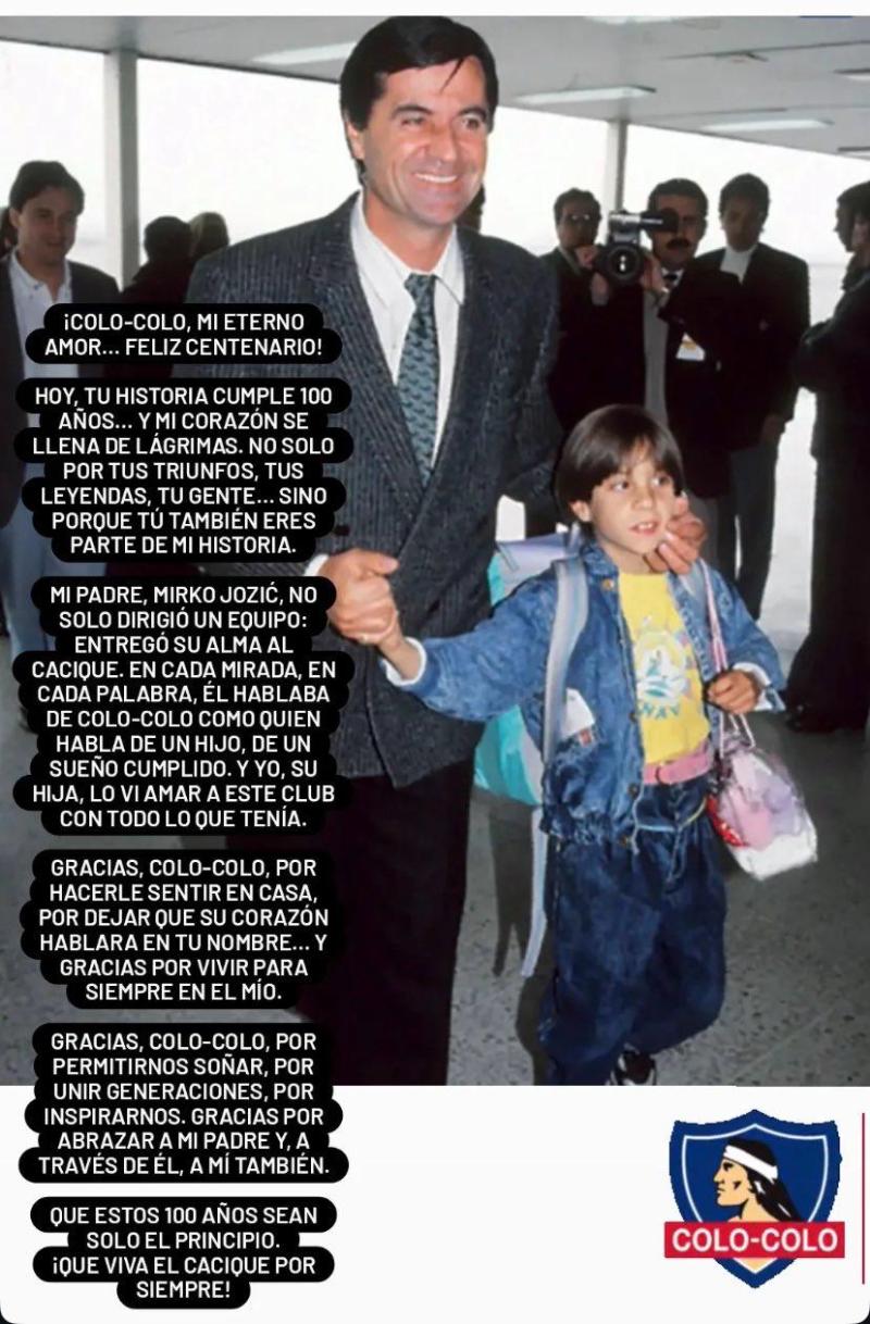 Emotivo mensaje de Lana Tonci a Colo Colo en su centenario - @lanatonci