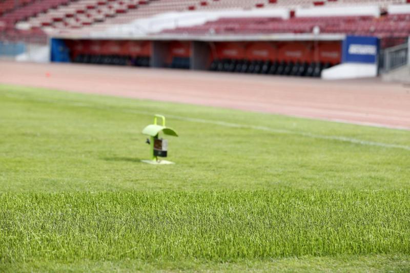 Instalación césped híbrido Estadio Nacional 2 - Créditos: ANFP/FFCh
