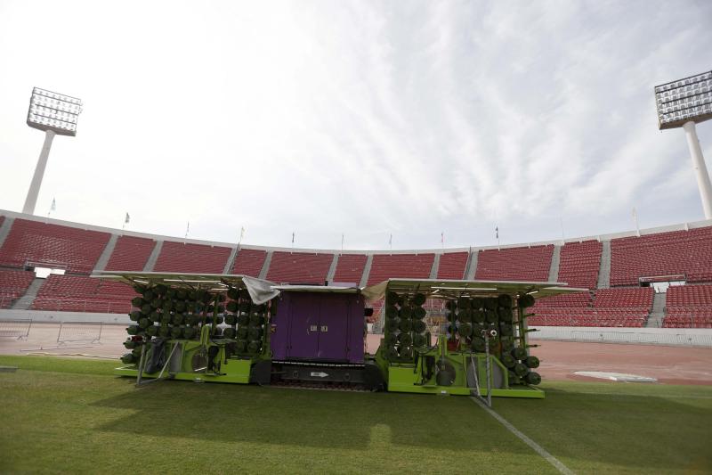 Instalación césped híbrido Estadio Nacional 1 - Créditos: ANFP/FFCh