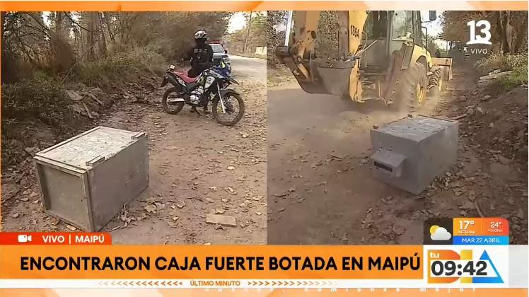 Canal 13 - Caja fuerte encontrada en Maipú