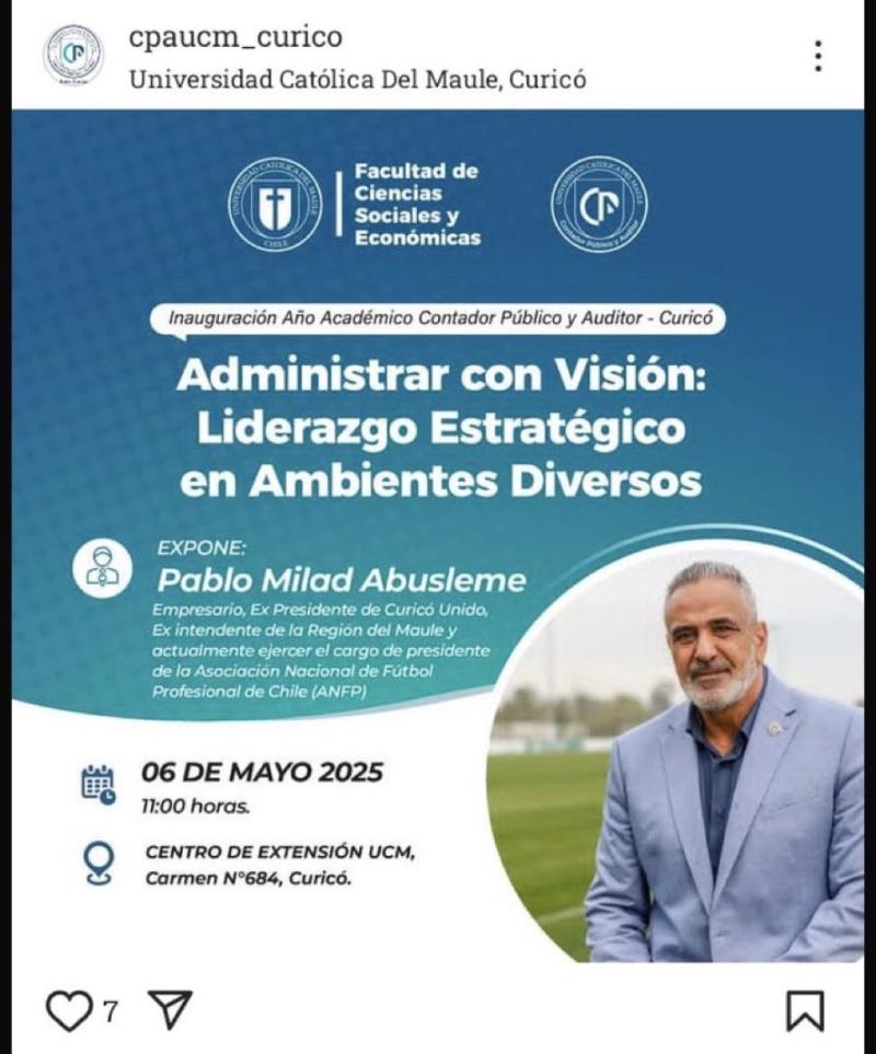 Pablo Milad es anunciado para charla de liderazgo - Créditos: Captura