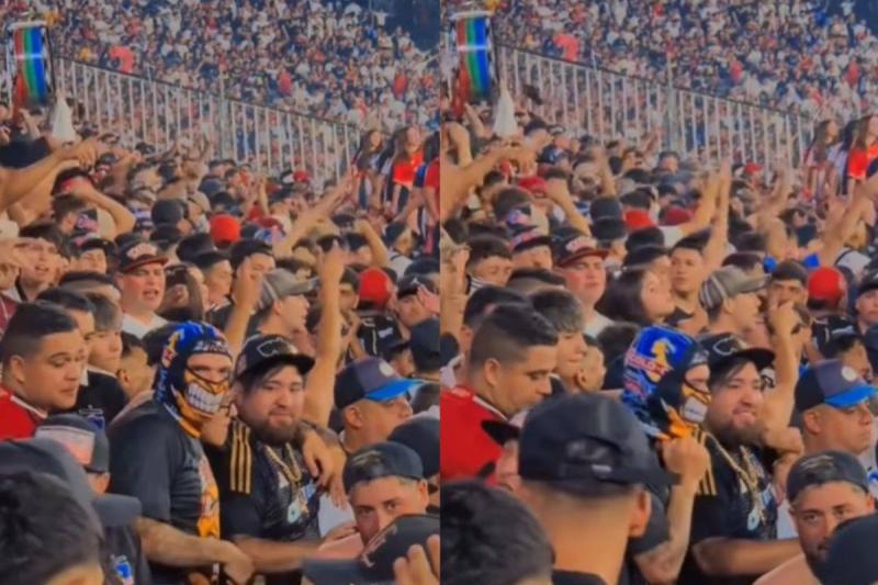 Carlos Palacios asistió a un partido de Colo Colo junto a la barra - Créditos: Captura