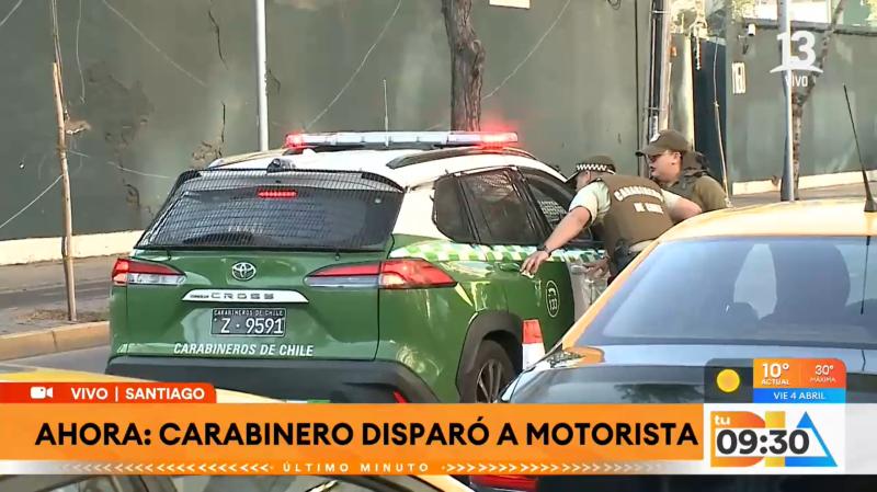 Canal 13 - Carabinero disparó a motociclista durante fiscalización en Santiago