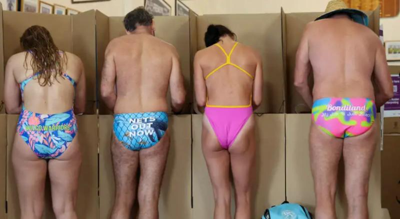 Fiesta cívica en traje de baño: Partido Laborista lidera en Australia mientras los votantes disfrutan la “salchicha de la democracia” - Reuters