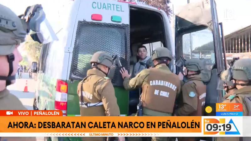 Canal 13 - Hombre es detenido mientras se desbarataba caleta narco