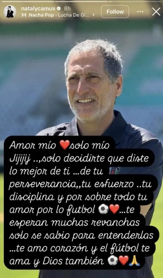 El mensaje de Nathalie Pizarro a Mario Salas en redes sociales - Créditos: @natalycamus