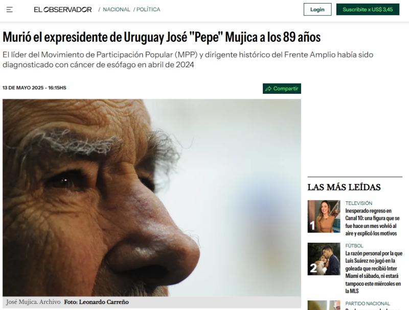 El Observador Pepe Mujica