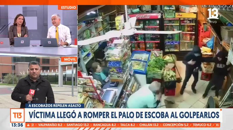 T13 - Adulto mayor defendió a escobazos su negocio en Lota