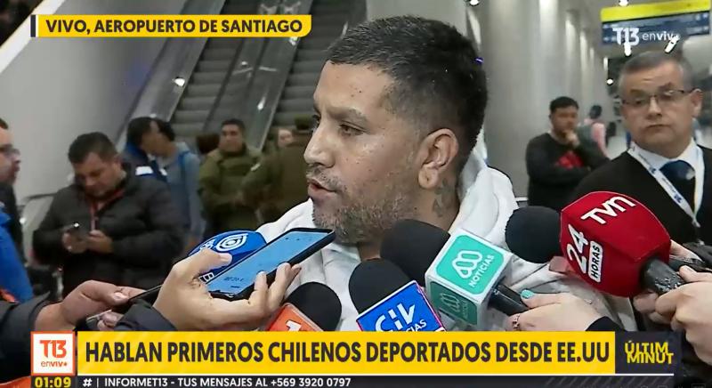 T13 - Uno de los chilenos deportados de EEUU