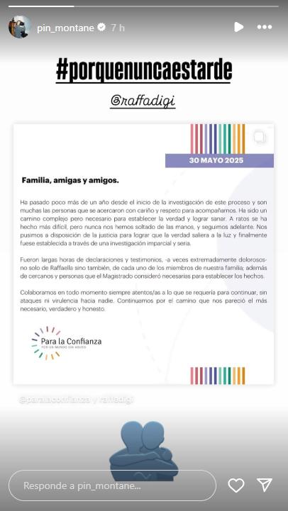 La reacción de Josefina Montané - Instagram