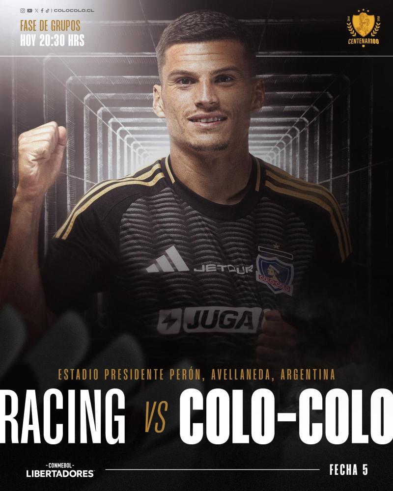 El Cacique visita a Racing Club por la fecha 5 del grupo E - Colo Colo