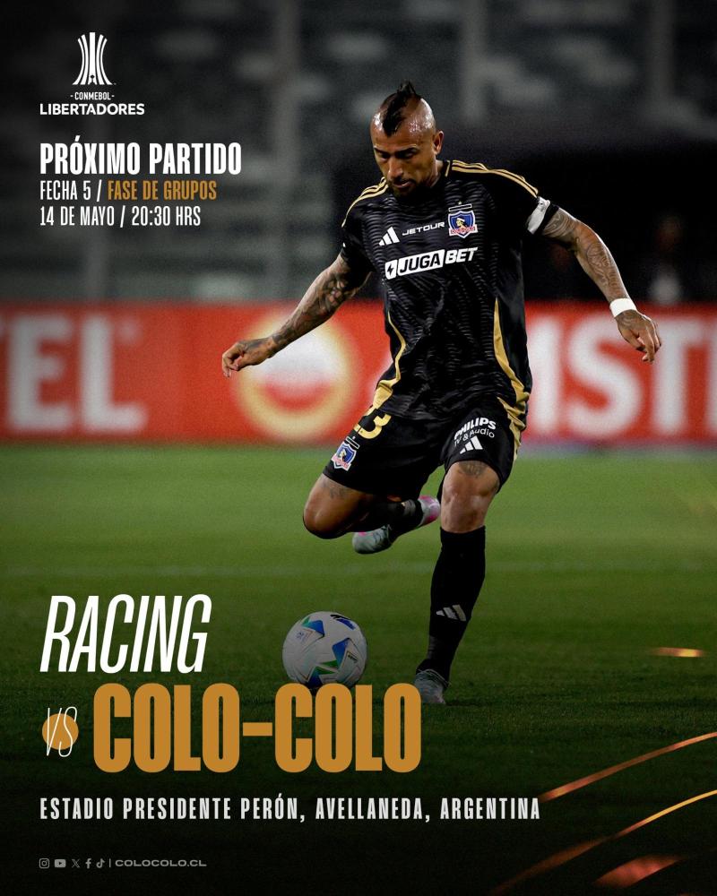 El Cacique visita a Racing Club por la fecha 5 del grupo E - Colo Colo