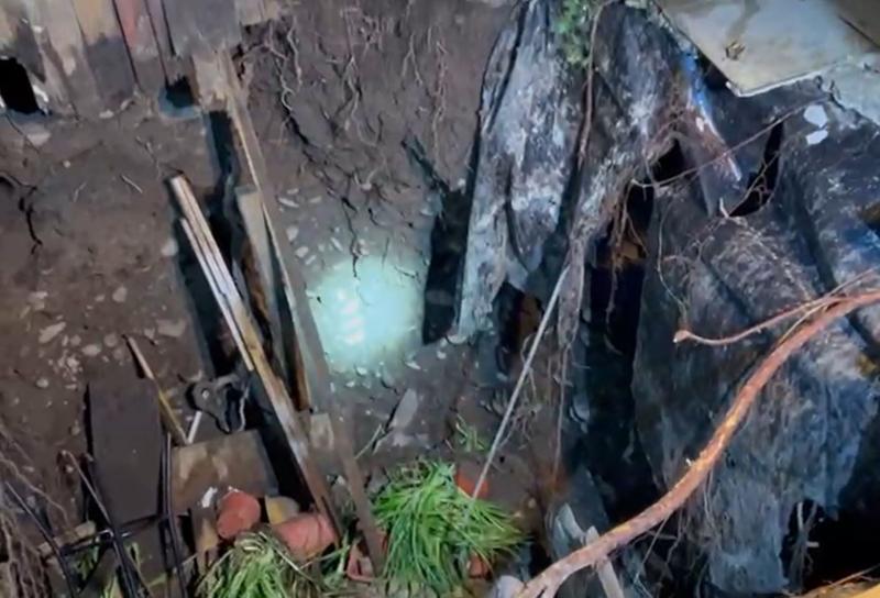 Cedida - Impresionante socavón en Cerrillos