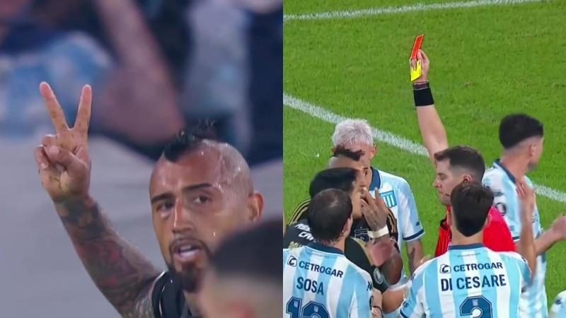 Estos son los gestos que hizo Arturo Vidal para irse expulsado - Créditos: ESPN