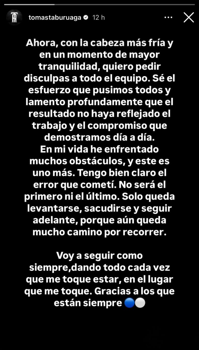 Tomás Asta-Buruaga pidió disculpas tras su error en el Clásico Universitario - Créditos: Captura @tomastaburuaga 