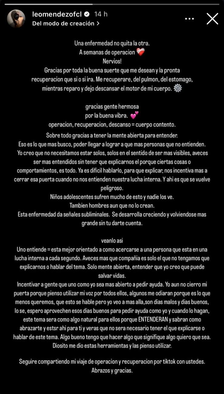 Captura de Instagram Leo Méndez Jr.