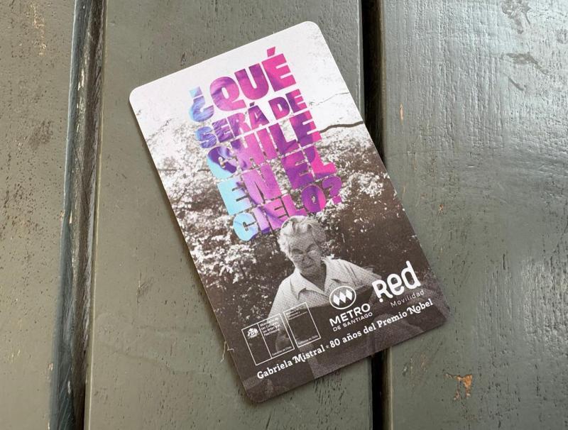 Estarán disponibles 10 mil ejemplares de la tarjeta Bip! en honor a Gabriela Mistral