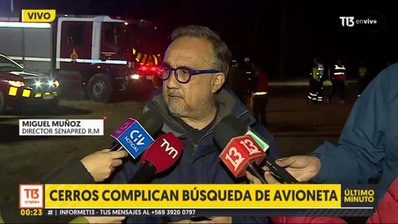 Qué dijo el director de Senapred por avioneta perdida con seis tripulantes