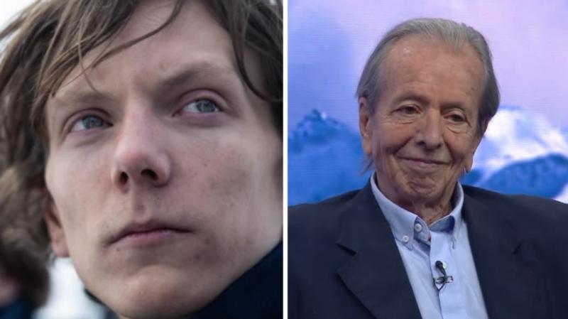 Daniel Fernández Strauch junto a su intérprete en "La Sociedad de la Nieve"