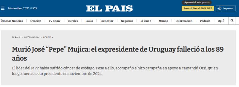 El País Pepe Mujica
