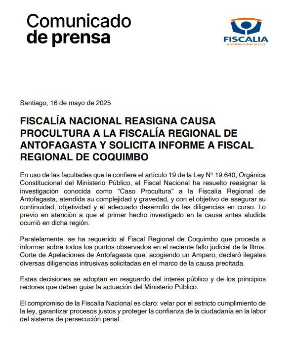 Fiscalía decide remover a fiscal Patricio Cooper de investigación de caso ProCultura