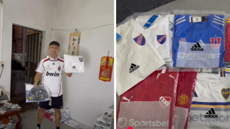Youtuber chileno expone fábrica de réplicas de camisetas de fútbol - Nico Travesias