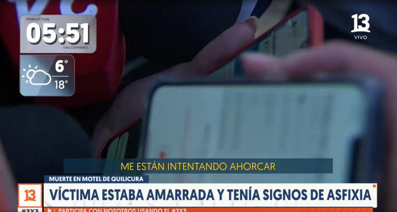 Canal 13 - Audio de mujer que murió en motel de Quilicura