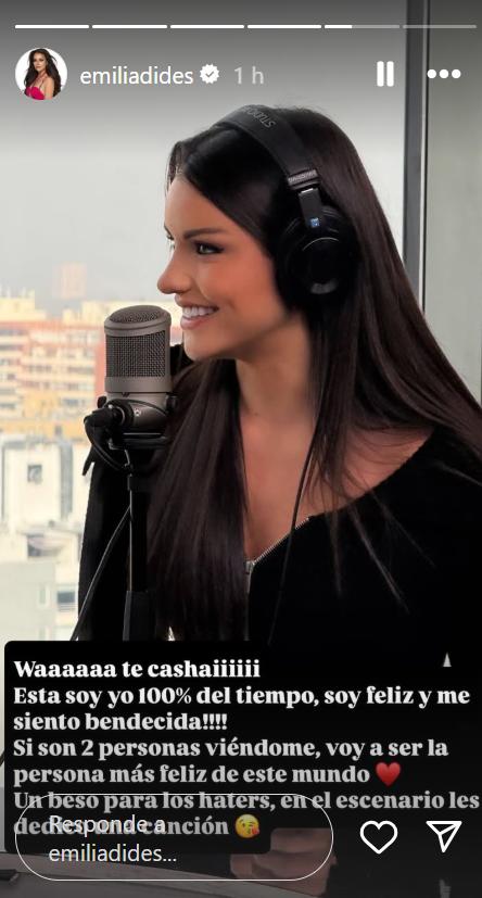 La reacción de Emilia Dides - Instagram